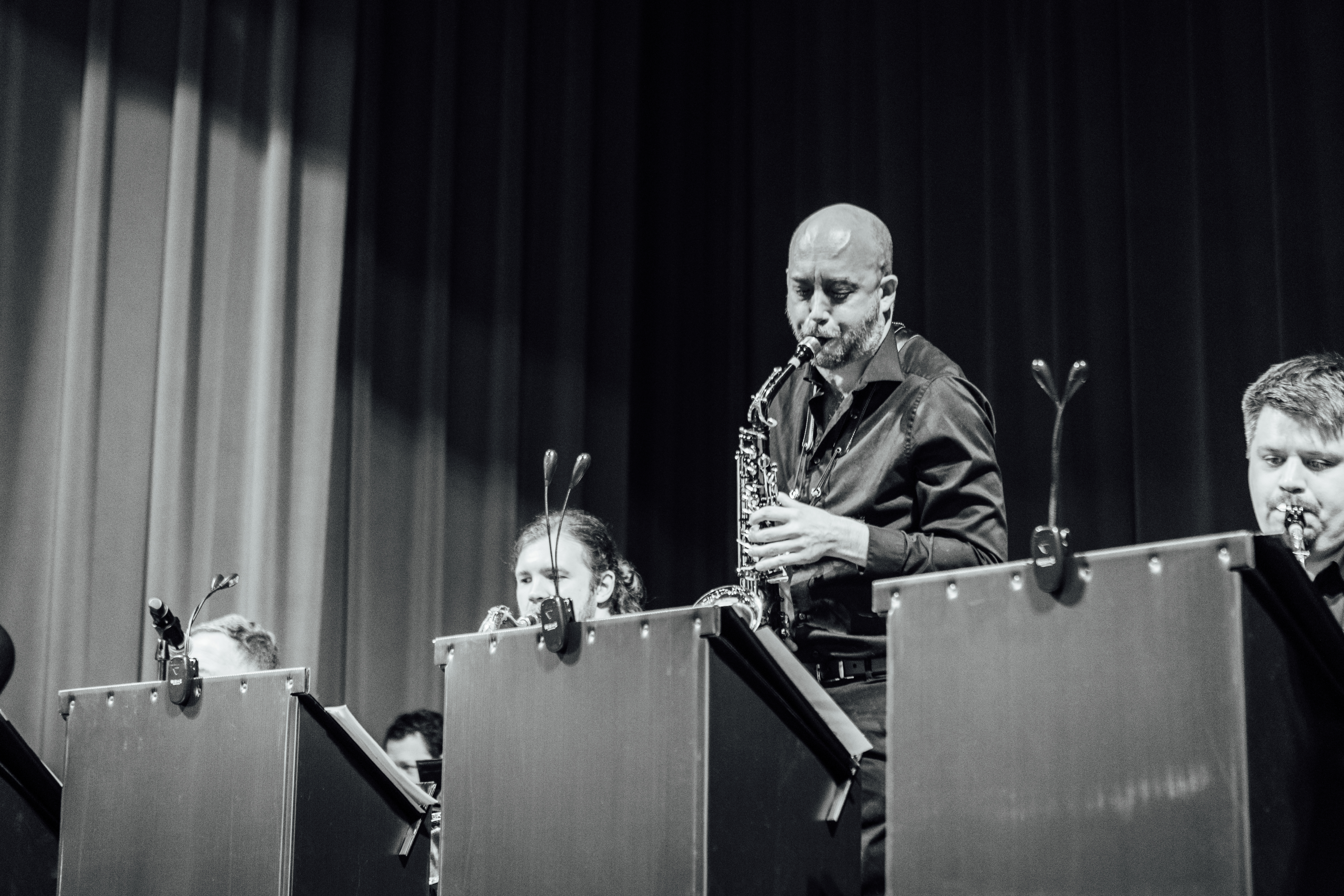 Saxophone player performing